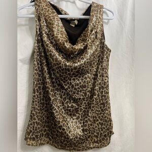 Michael Kors Elegant Leopard Print Sleeveless Top